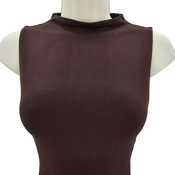 Naked Wardrobe Womans size S NW Sleeveless Sculpt Bodysuit Dark Chocolate NEW - Picture 2 of 8